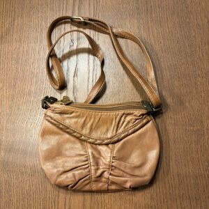 Vintage Firenze Tan Leather Crossbody Bag - Made in Italy